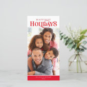 家族写真モダンタイポグラフィ赤 シーズンカード (スタンド正面)