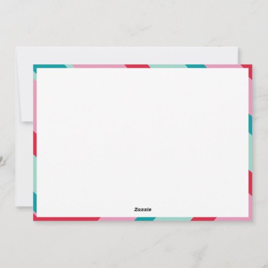 家族写真モダン幾何ミニマル赤ピンク シーズンカード (裏面)