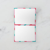 家族写真モダン幾何ミニマル赤ピンク シーズンカード (内部)