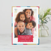 家族写真モダン赤縁ど金ゴールド青 シーズンカード (スタンド正面)