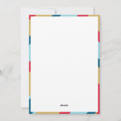 家族写真モダン赤縁ど金ゴールド青 シーズンカード (裏面)