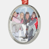 家族写真ラウンド メタルオーナメント (左)