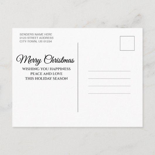 家族写真レッドバッファロープレイドメリークリスマス ポストカード (裏面)