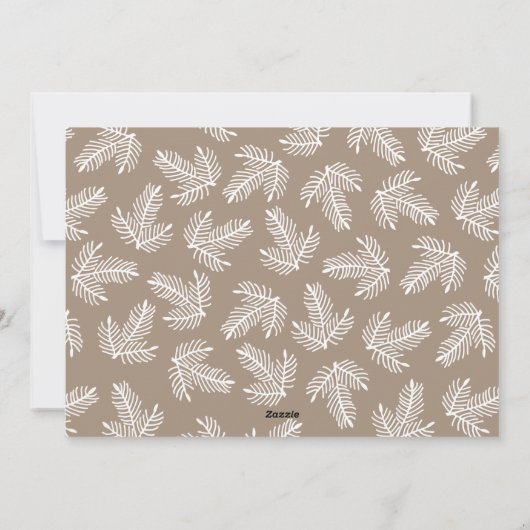 家族写真レッドベリー植物性クリスマス シーズンカード (裏面)