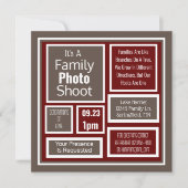家族写真撮影モダン会 招待状 (正面)
