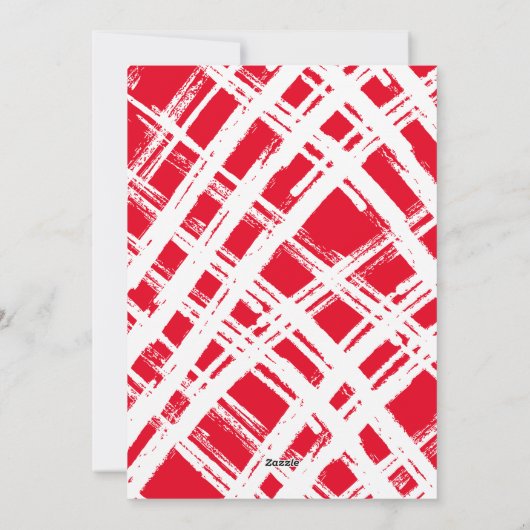 家族写真数々のハッピーホリデー書道赤 シーズンカード (裏面)