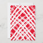 家族写真数々のハッピーホリデー書道赤 案内状 (裏面)