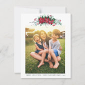 家族写真植物性クリスマス シーズンカード (正面)