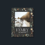 家族写真水彩植物学エレガントモダン キャンバスプリント<br><div class="desc">家族写真水彩植物画エレガント布。理想的結婚な贈り物、記念日、誕生日、クリスマスギフト</div>