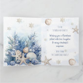 家族写真沿岸クリスマスカード サンキューカード (内部)