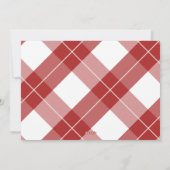 家族写真赤い書道楽しいクリスマス シーズンカード (裏面)