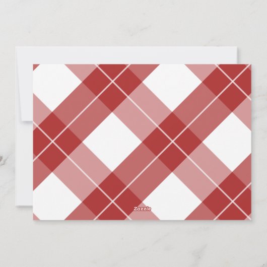 家族写真赤い書道楽しいクリスマス シーズンカード (裏面)