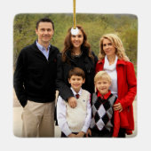 家族写真赤バッファロープライド陶磁器オーナメント セラミックオーナメント (裏面)