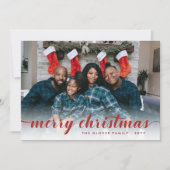 家族写真赤書聖降誕祭お目出度 シーズンカード (正面)