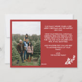 家族写真赤書聖降誕祭お目出度 シーズンカード (裏面)