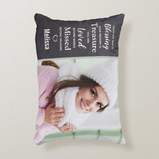 家族写真追悼メモリアル記念 アクセントクッション (正面(垂直))