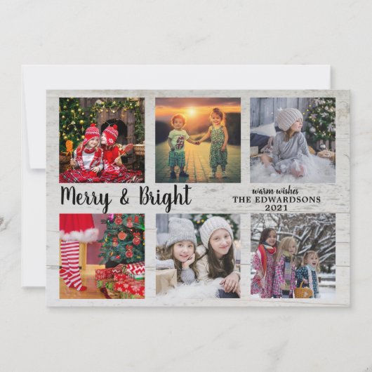 家族写真集メリー団と明るいクリスマスホ シーズンカード (正面)
