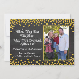 家族写真1枚の宗教的クリスマスカード シーズンカード