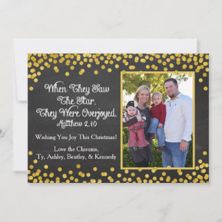 家族写真1枚の宗教的クリスマスカード シーズンカード