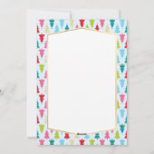 家族写真 カラフルなクリスマスツリー柄 楽しい シーズンカード (裏面)