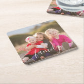 家族写真 スクエアペーパーコースター (アングル)