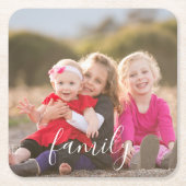 家族写真 スクエアペーパーコースター (正面)