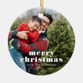 家族写真 メリークリスマス セラミックオーナメント