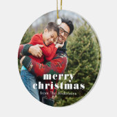 家族写真 メリークリスマス セラミックオーナメント (左)