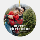 家族写真 メリークリスマス セラミックオーナメント (裏面)