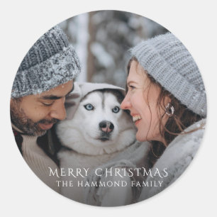家族写真 メリークリスマス ラウンドシール
