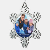 家族写真（青） スノーフレークピューターオーナメント (右)