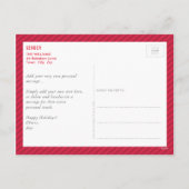 家族写真JOYシンプル赤はっきりしたとモダン金ゴールド シーズンポストカード (裏面)