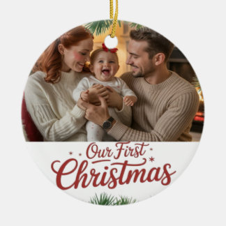 家族初のクリスマス セラミックオーナメント