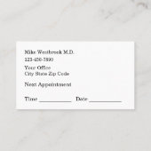 家族医療アポイントメント 名刺 (裏面)