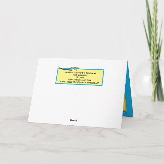 家族南西ウサギウズラ砂漠のイースター シーズンカード (裏面)