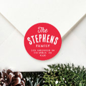 家族名かわいい休日差出人住所 ラウンドシール