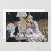 家族名とホリデーのカスタム写真 シーズンカード (正面/裏面)