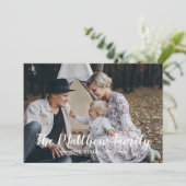 家族名とホリデーのカスタム写真 シーズンカード (スタンド正面)