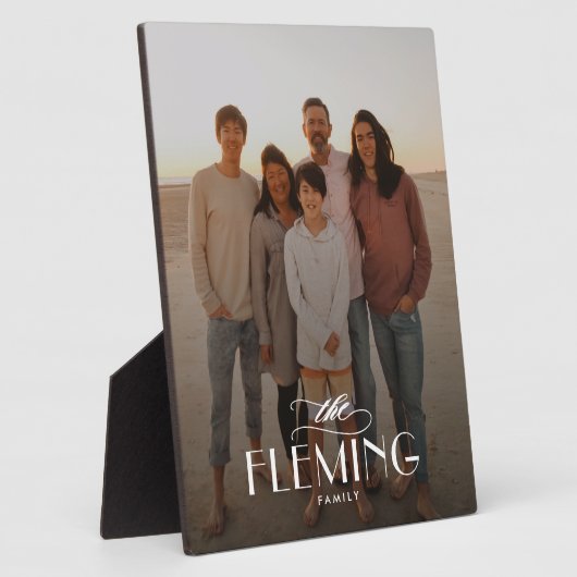 家族名と写真でカスタマイズできるデスクトッププレート フォトプラーク (側面)