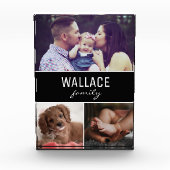 家族名と写真3枚でカスタマイズ フォトブロック (正面)