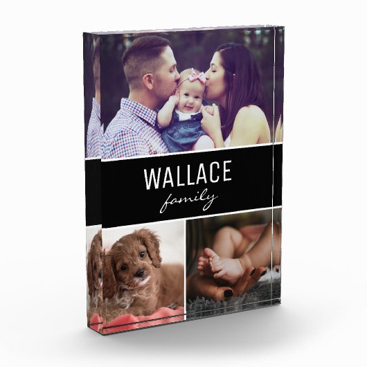 家族名と写真3枚でカスタマイズ フォトブロック (左)