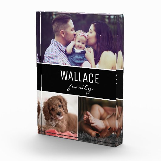 家族名と写真3枚でカスタマイズ フォトブロック (右)