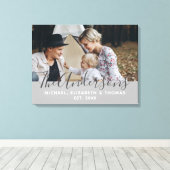 家族名と創立年を入れたオリジナル写真 キャンバスプリント (インサイチュ (ウッドフロア))