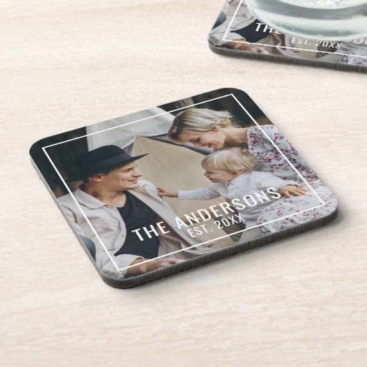 家族名と創立年付きオリジナル写真 コースター (左側)