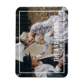 家族名と創立年付きカスタム写真 マグネット (縦)