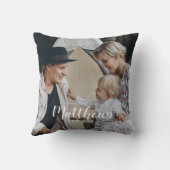 家族名と設立年を入れたオリジナル写真 クッション (裏面)