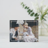 家族名のカスタムファミリー写真 ポストカード (スタンド正面)