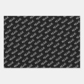 家族名のクリスマスシンプル休暇 ラッピングペーパーシート (正面)