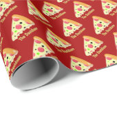 家族名のピザスライス ラッピングペーパー (ロールコーナー)