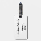家族名の旅行バケーションアドベンチャー追加の年 ラゲッジタグ (裏面縦)